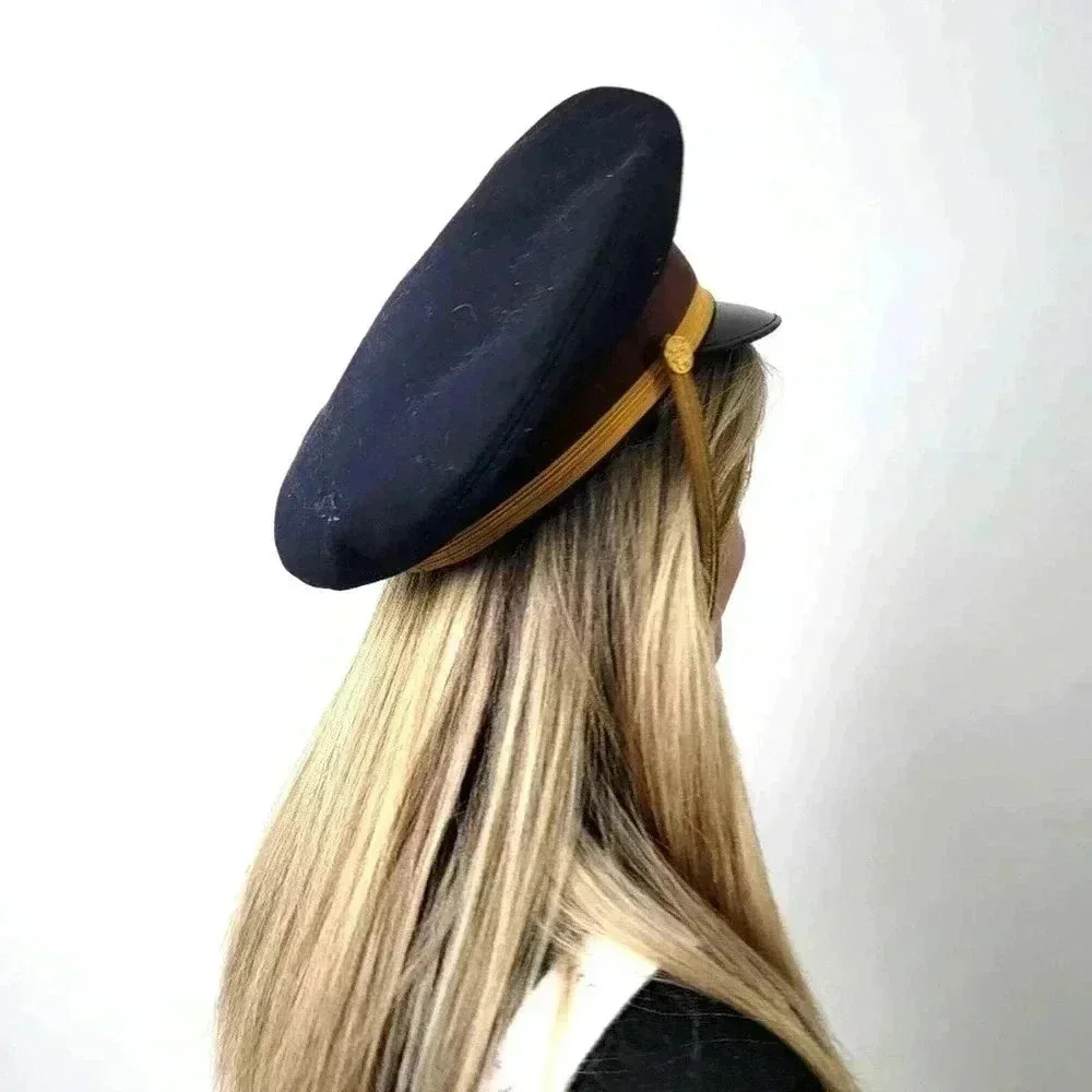 Vintage 70s Flight Ace Fur Felt Military Hat - Picture 9 of 12